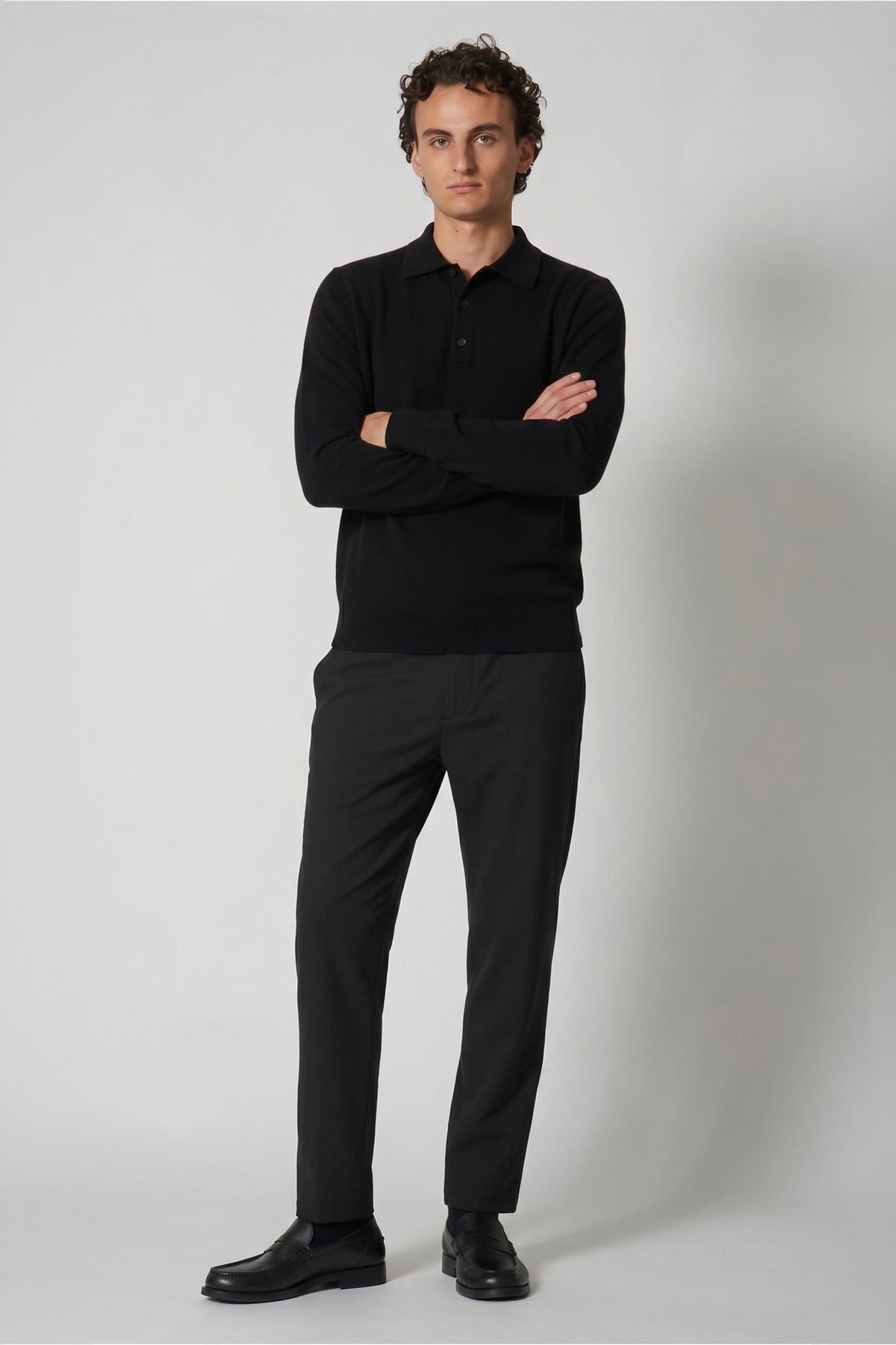 Polo in Puro Cashmere Nero