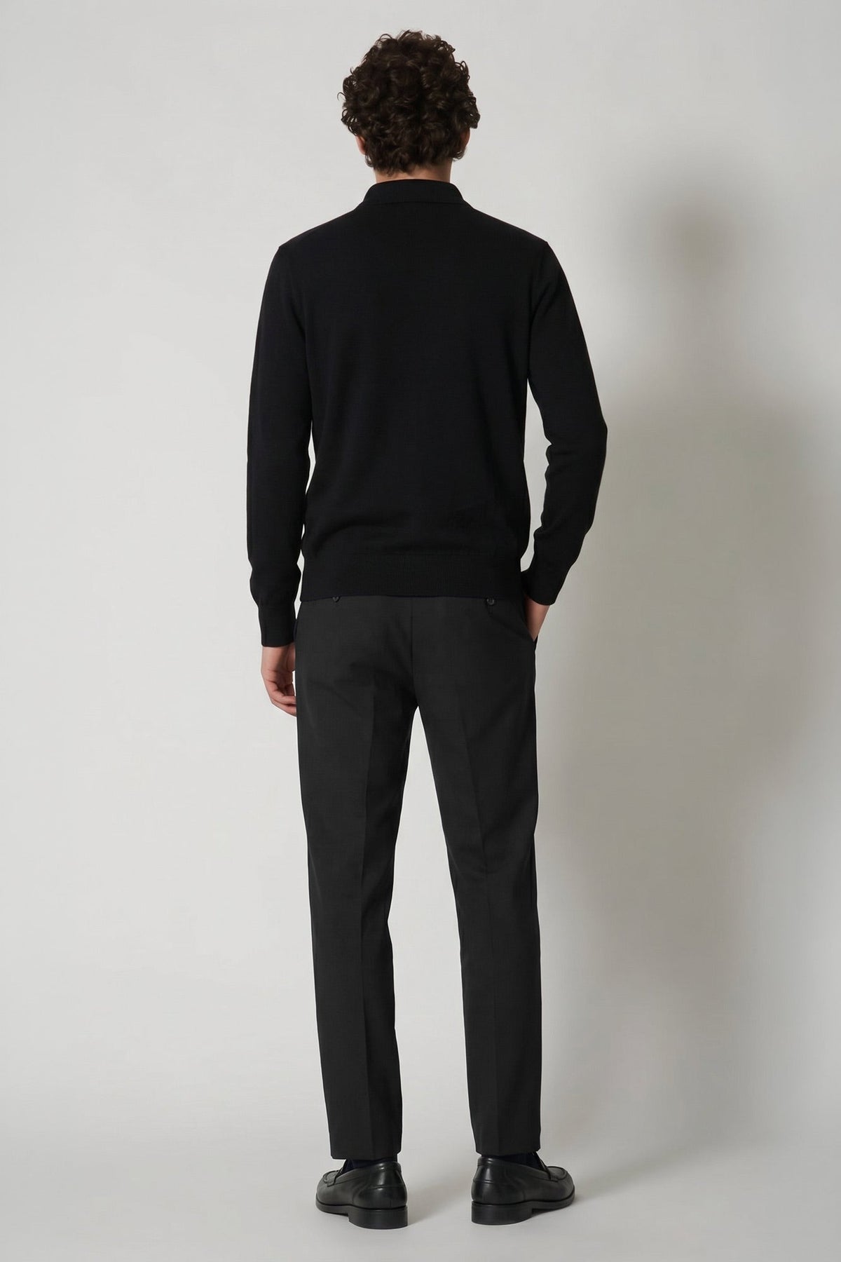 Polo in Puro Cashmere Nero