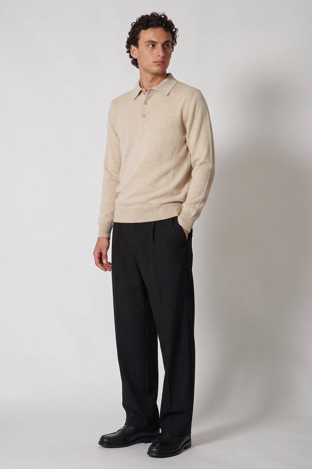 Polo in Puro Cashmere Avena
