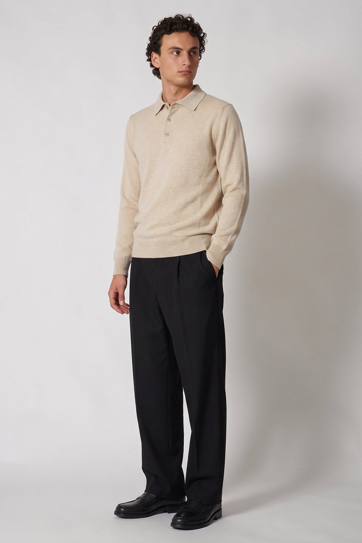Polo in Puro Cashmere Avena