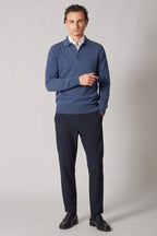 Polo in Puro Cashmere Denim Scuro
