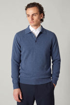 Polo in Puro Cashmere Denim Scuro