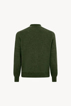 Cardigan a Bomber con Zip in Puro Cashmere Loden