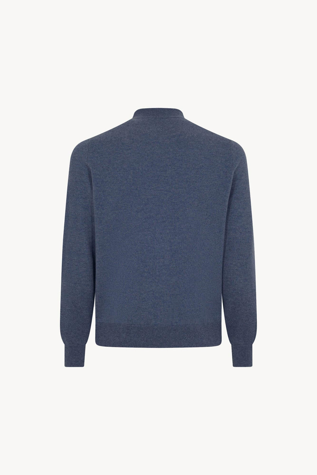 Cardigan a Bomber con Zip in Puro Cashmere Denim Scuro