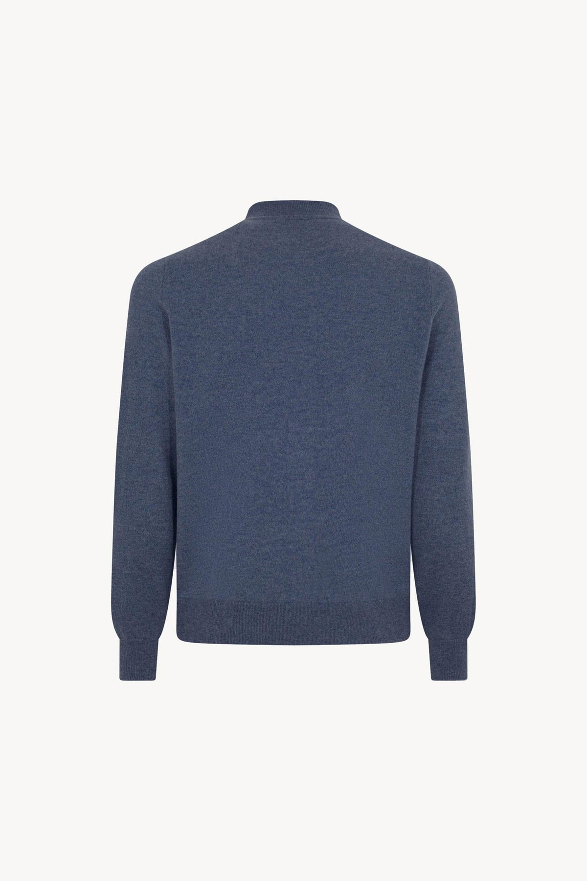 Cardigan a Bomber con Zip in Puro Cashmere Denim Scuro