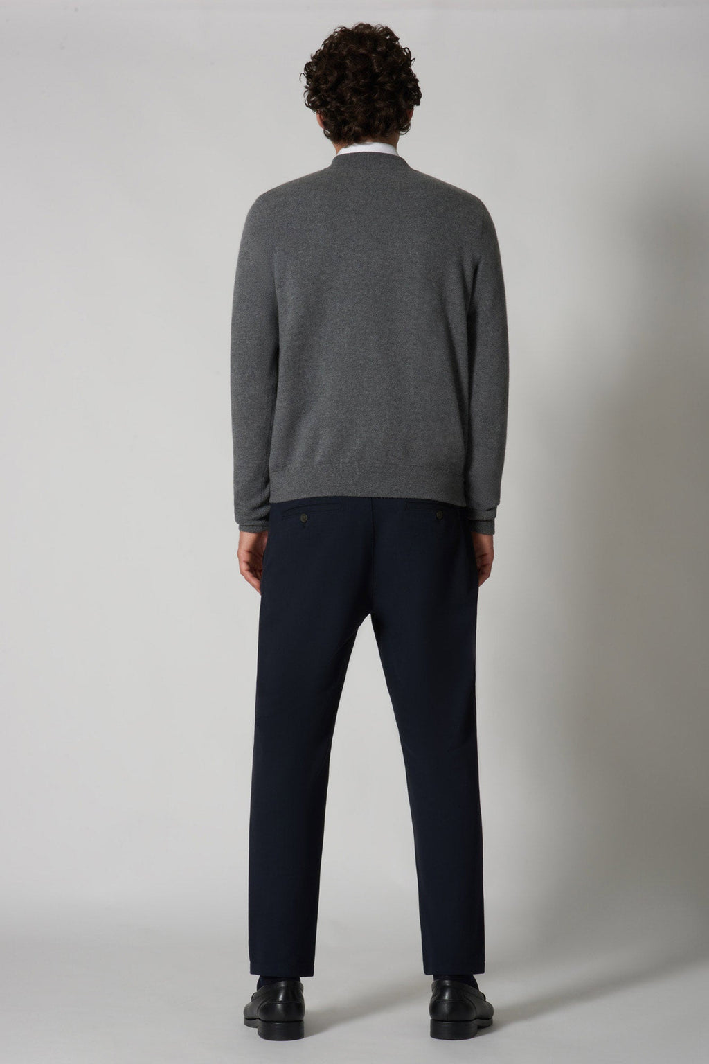 Cardigan a Bomber con Zip in Puro Cashmere Flanella
