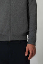 Cardigan a Bomber con Zip in Puro Cashmere Flanella