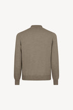 Cardigan a Bomber con Zip in Puro Cashmere Dune