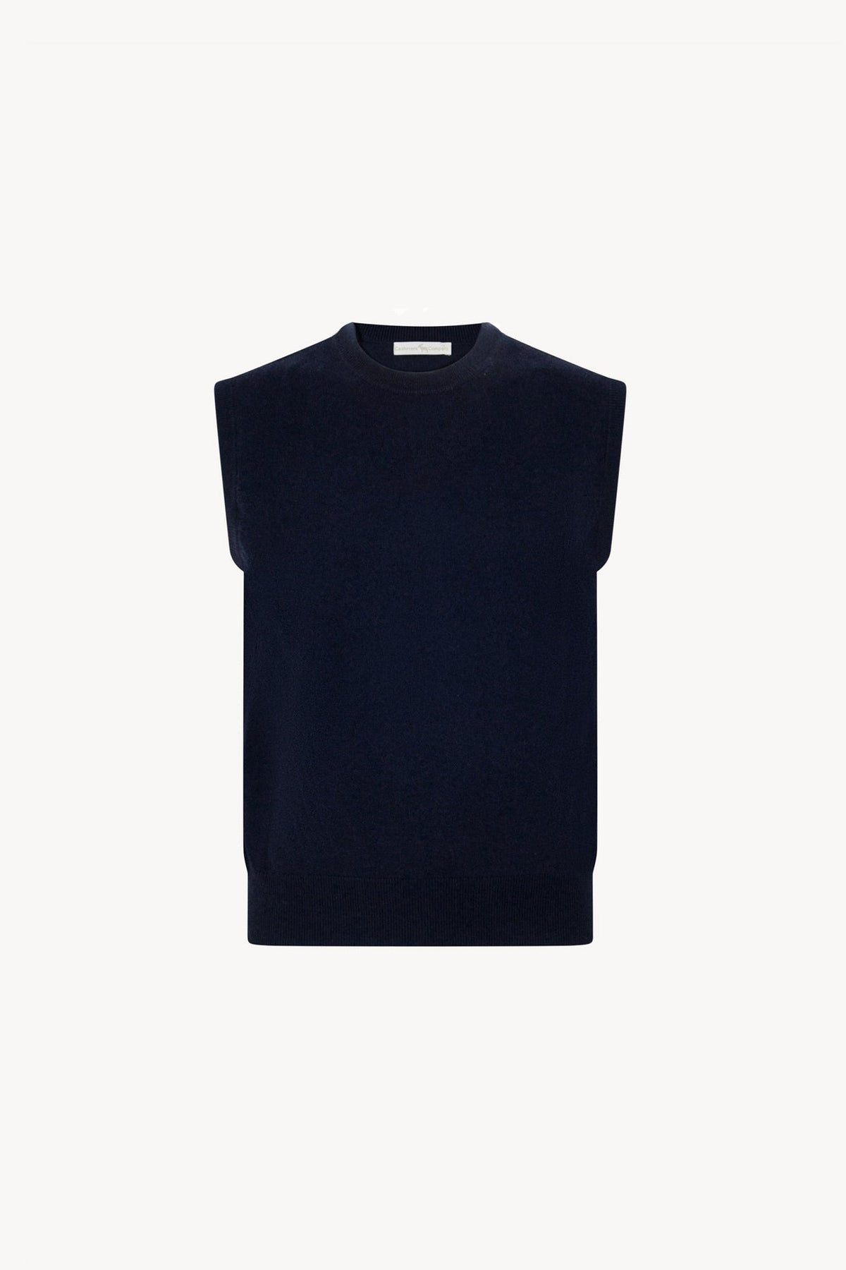 Gilet Girocollo in Puro Cashmere Navy