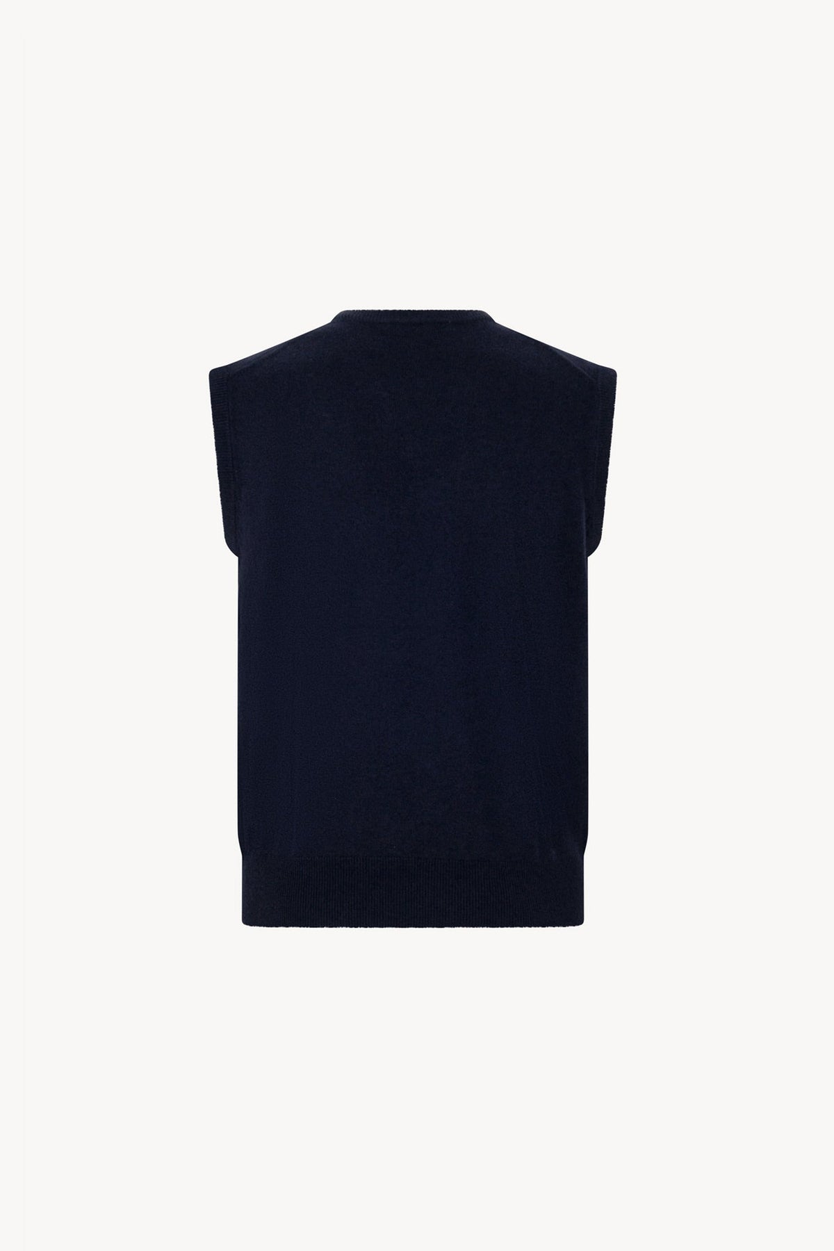 Gilet Girocollo in Puro Cashmere Navy