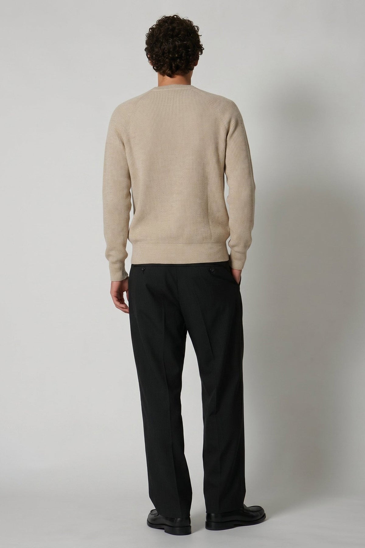Girocollo a Costa Inglese in Puro Cashmere Avena