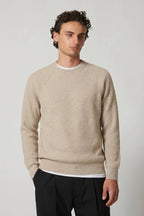 Girocollo a Costa Inglese in Puro Cashmere Avena