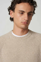 Girocollo a Costa Inglese in Puro Cashmere Avena