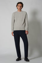 Girocollo a Costa Inglese in Puro Cashmere Pomice