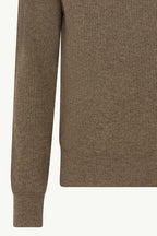 Girocollo a Costa Inglese in Puro Cashmere Dune