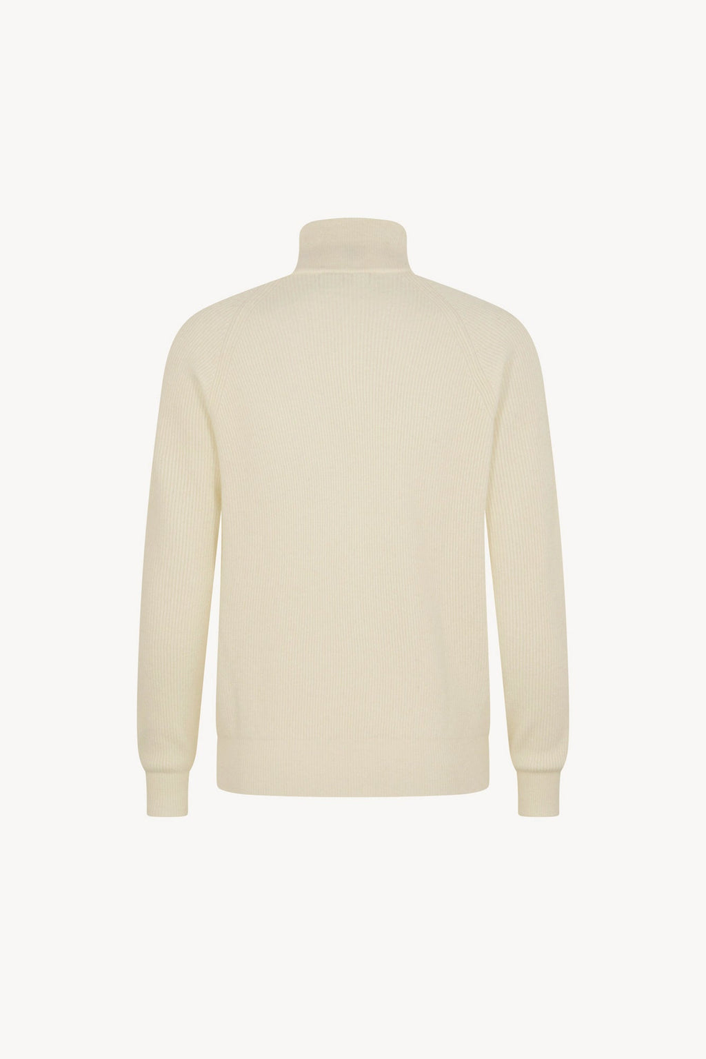 Cardigan con Zip a Costa Inglese in Puro Cashmere Latte