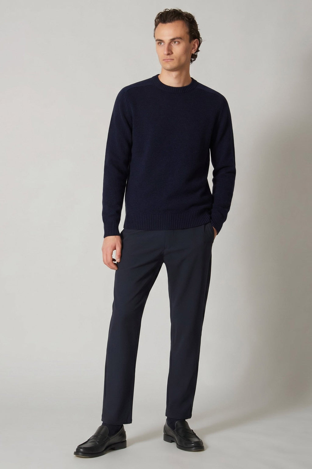 Girocollo 4 Fili in Puro Cashmere Navy