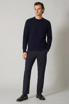 Girocollo 4 Fili in Puro Cashmere Navy