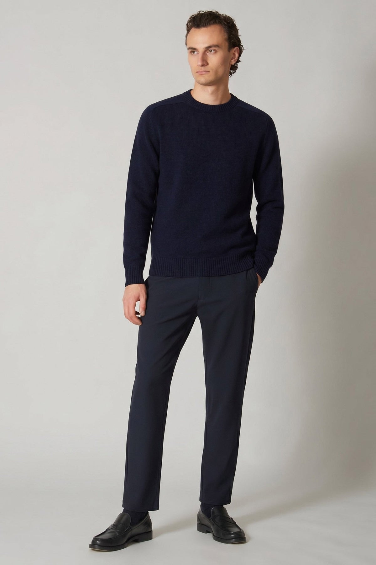 Girocollo 4 Fili in Puro Cashmere Navy