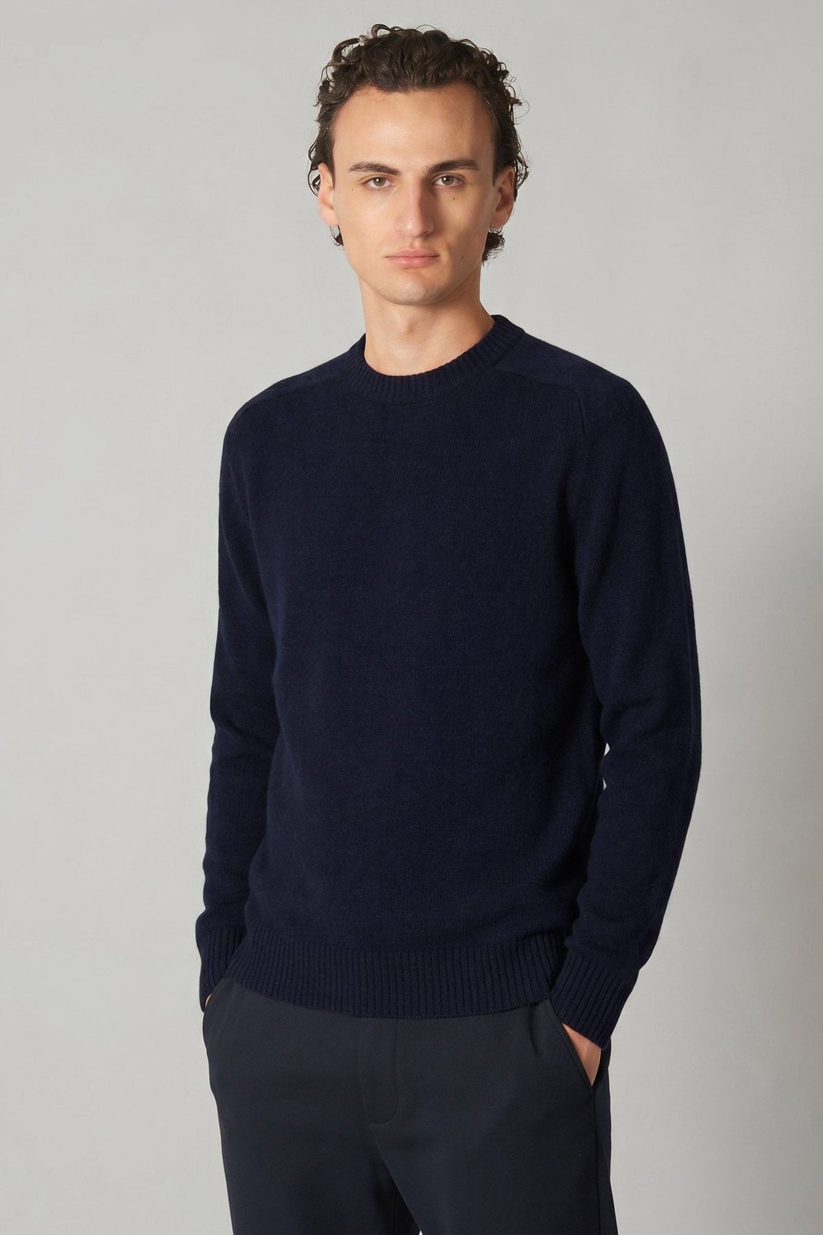 Girocollo 4 Fili in Puro Cashmere Navy