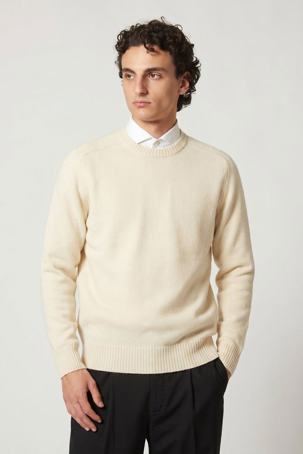 Girocollo 4 Fili in Puro Cashmere Latte