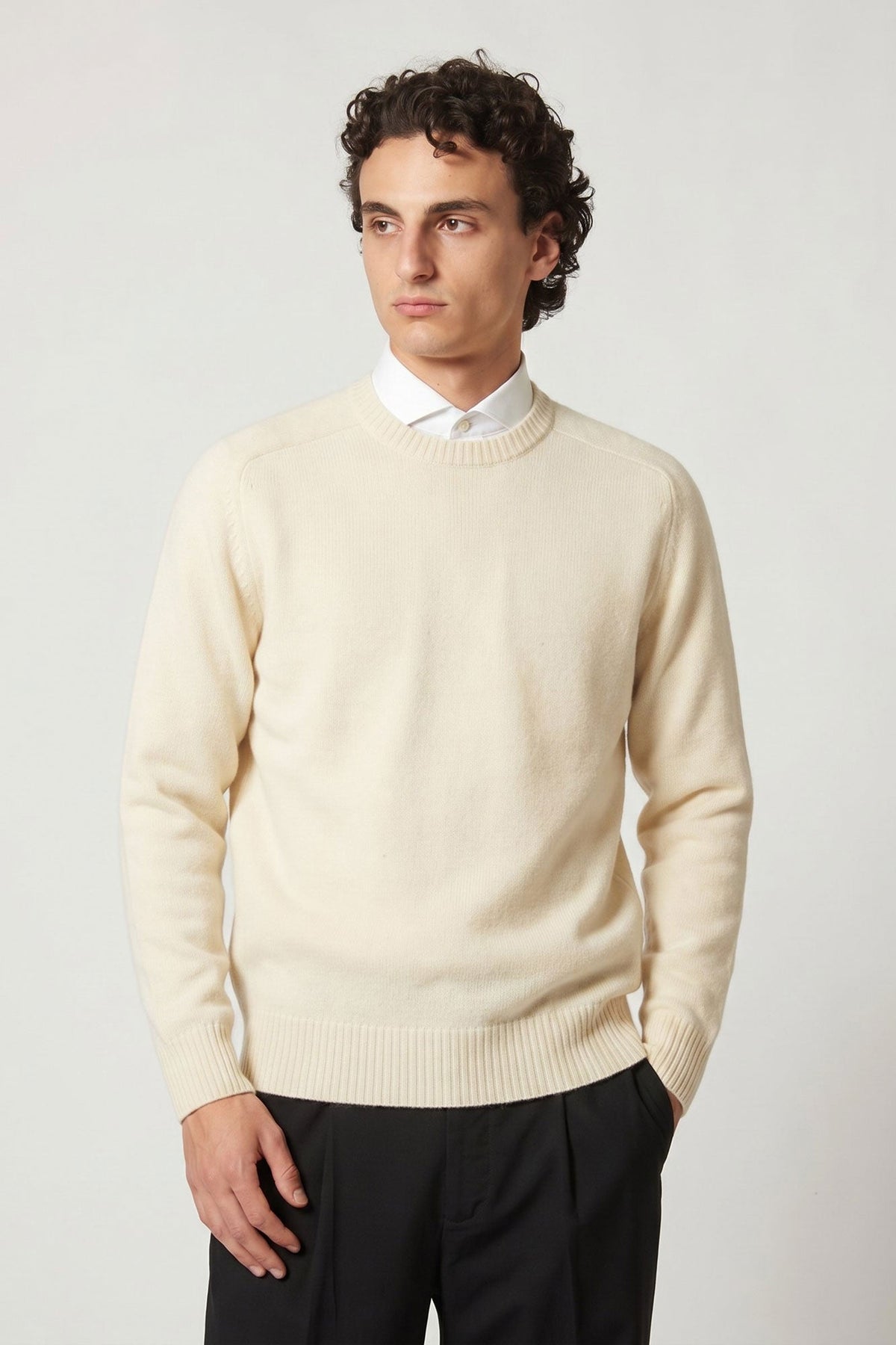 Girocollo 4 Fili in Puro Cashmere Latte