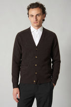 Cardigan 4 Fili in Puro Cashmere Mocha