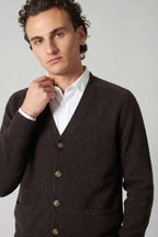 Cardigan 4 Fili in Puro Cashmere Mocha