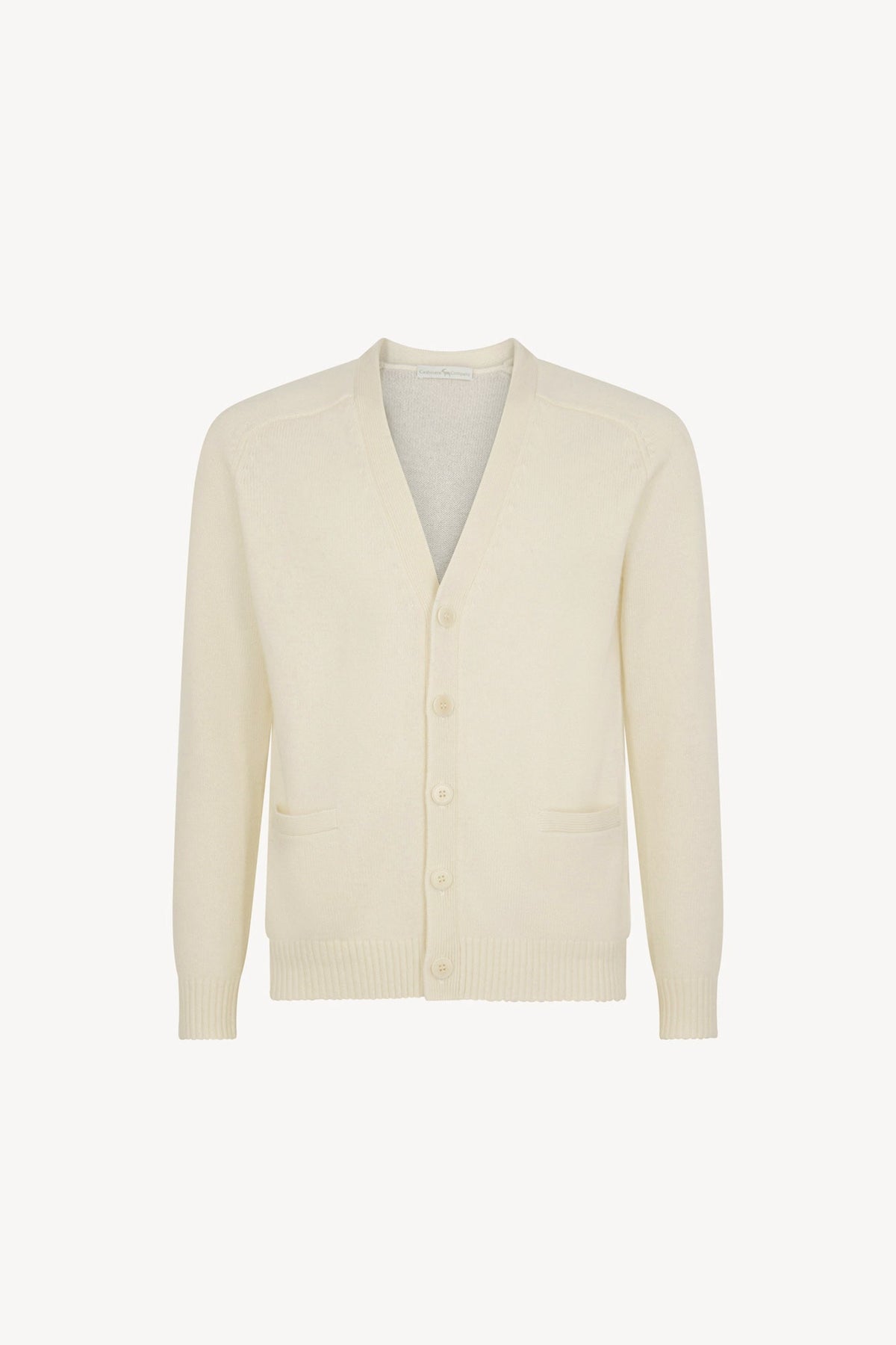 Cardigan 4 Fili in Puro Cashmere Latte
