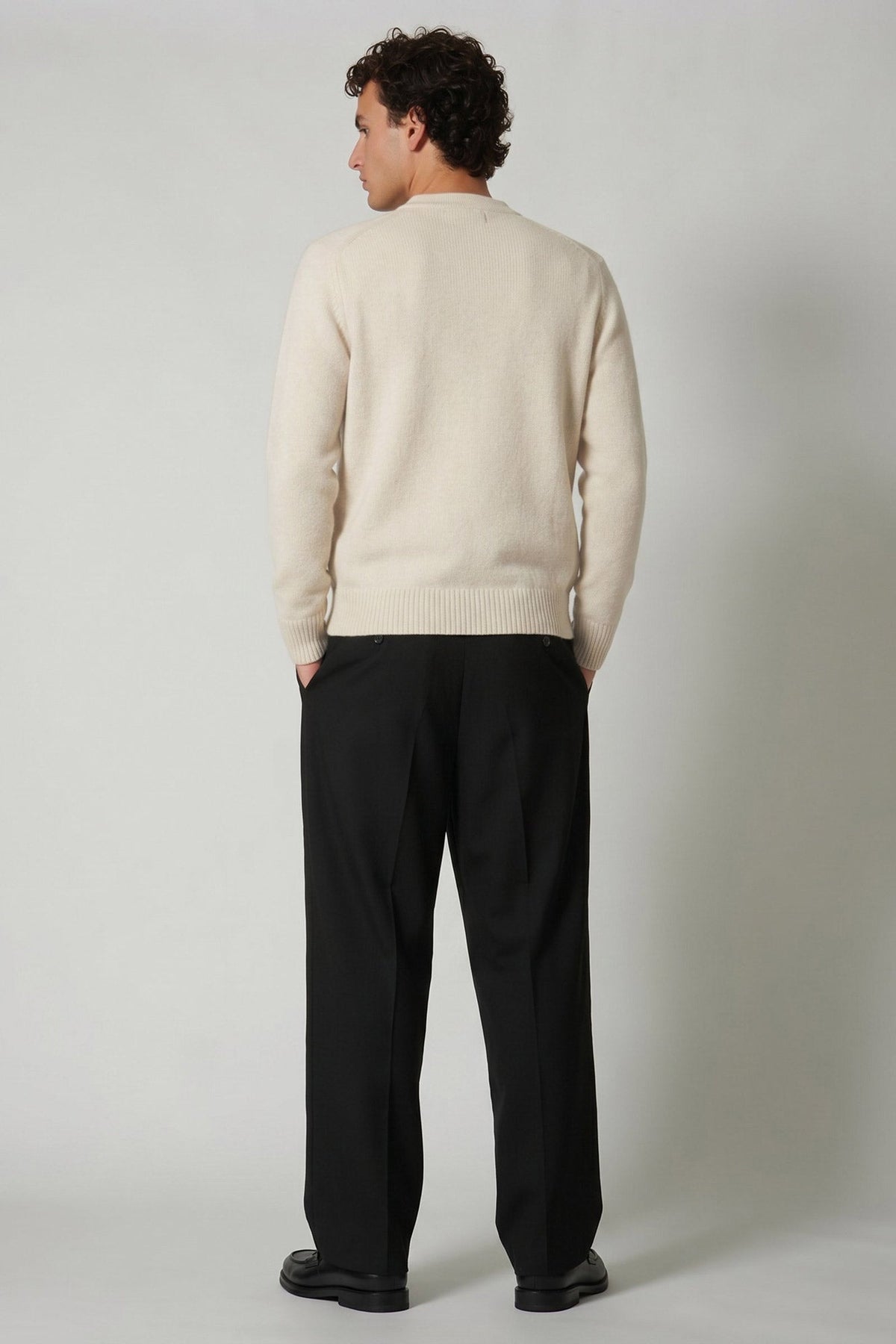 Cardigan 4 Fili in Puro Cashmere Latte