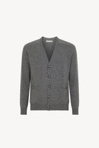 Cardigan 4 Fili in Puro Cashmere Silver