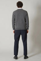 Cardigan 4 Fili in Puro Cashmere Silver