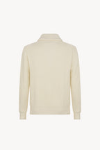 Cardigan Collo a Scialle a Costa Inglese in Puro Cashmere Latte