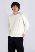 Felpa Girocollo in Cotone Cashmere Avorio