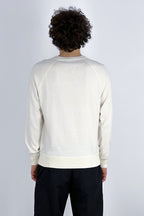 Felpa Girocollo in Cotone Cashmere Avorio