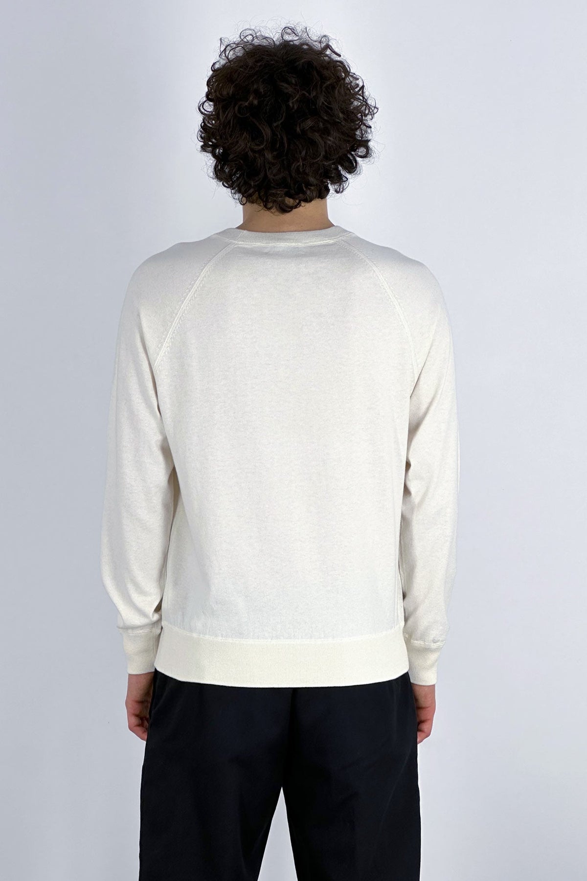 Felpa Girocollo in Cotone Cashmere Avorio