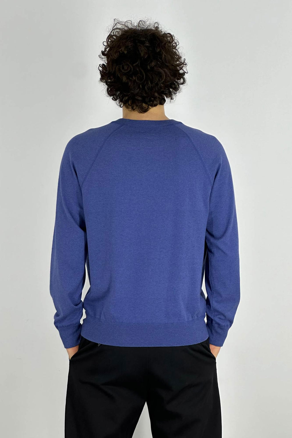 Felpa Girocollo in Cotone Cashmere Denim