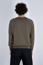 Felpa Girocollo in Cotone Cashmere Color Fango