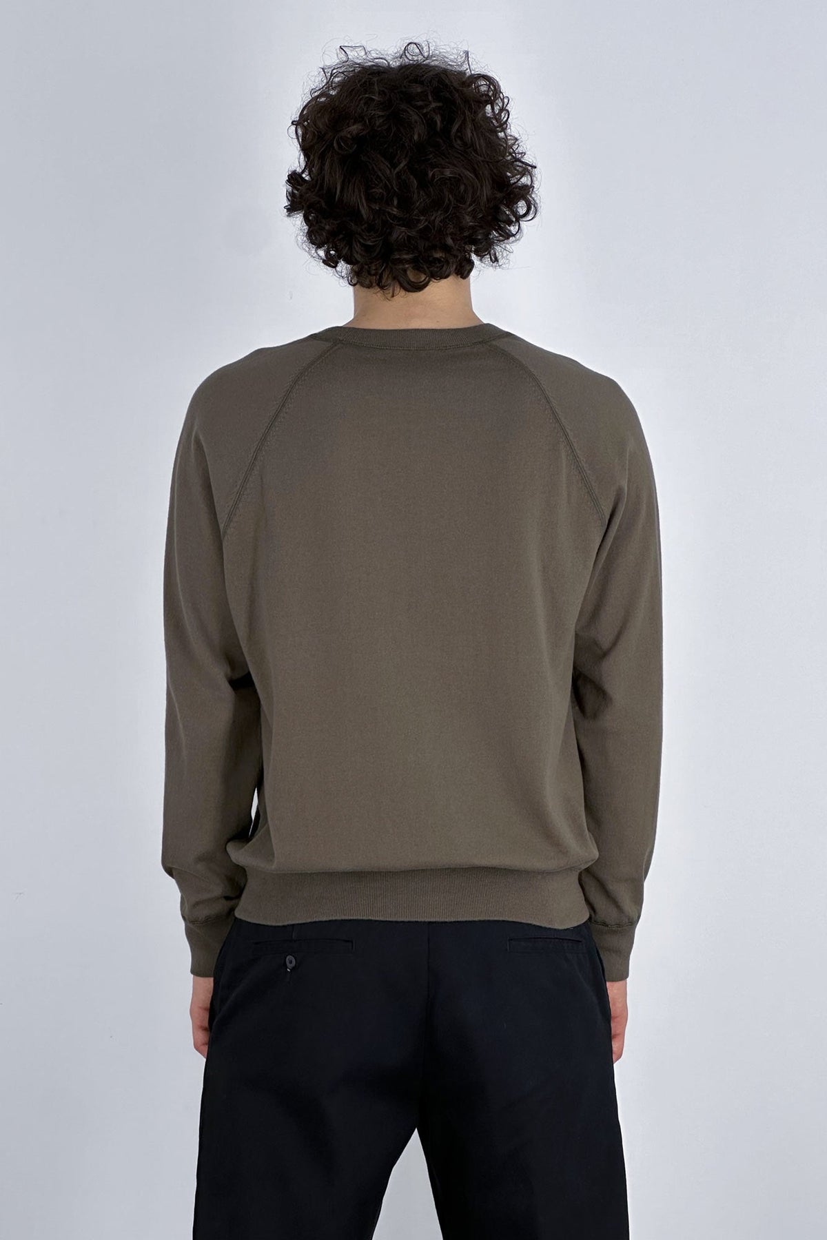 Felpa Girocollo in Cotone Cashmere Color Fango