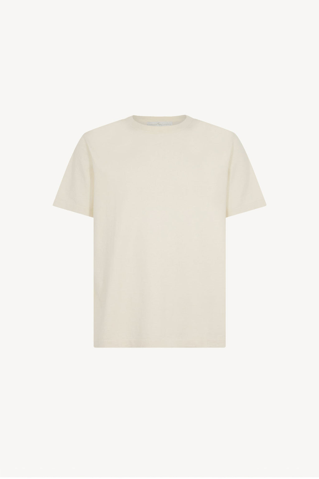 Maglia Girocollo Mezza Manica in Cotone Cashmere Avorio