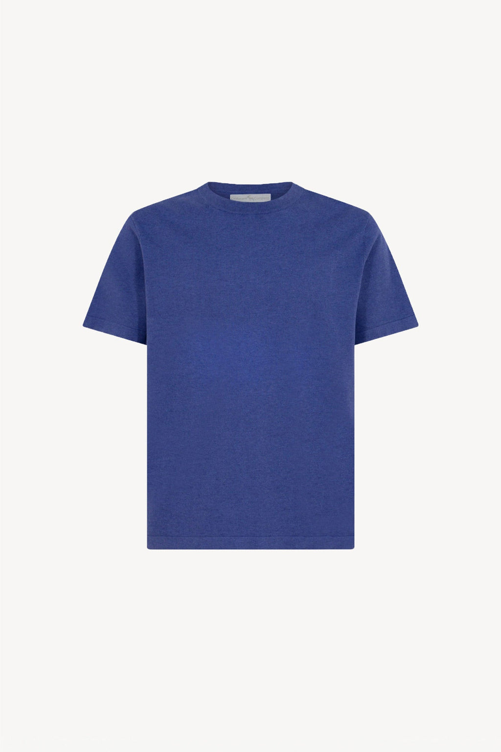 Maglia Girocollo Mezza Manica in Cotone Cashmere Denim