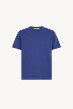 Maglia Girocollo Mezza Manica in Cotone Cashmere Denim