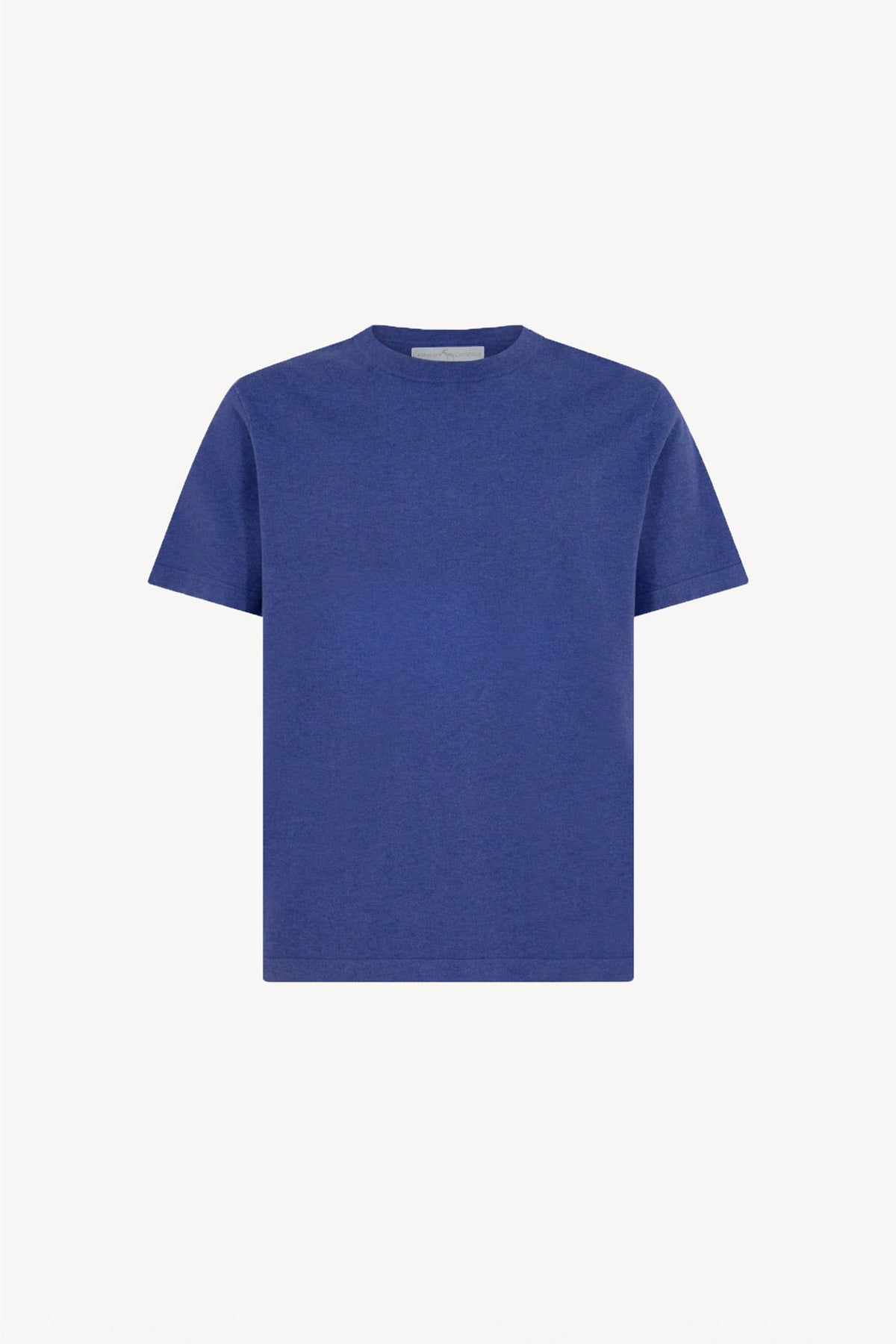 Maglia Girocollo Mezza Manica in Cotone Cashmere Denim