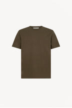 Maglia Girocollo Mezza Manica in Cotone Cashmere Color Fango