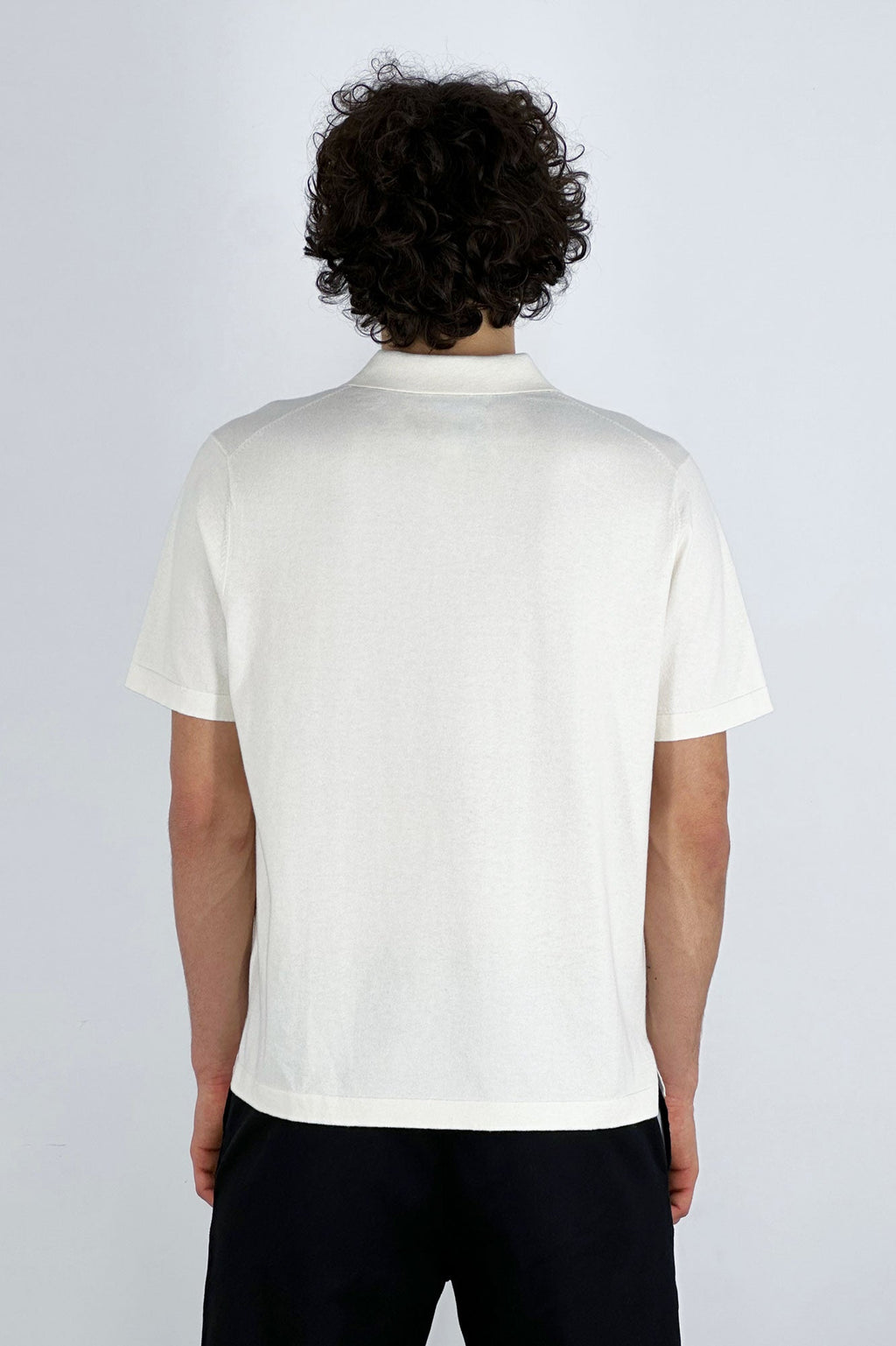 Polo Mezza Manica in Cotone Cashmere Avorio