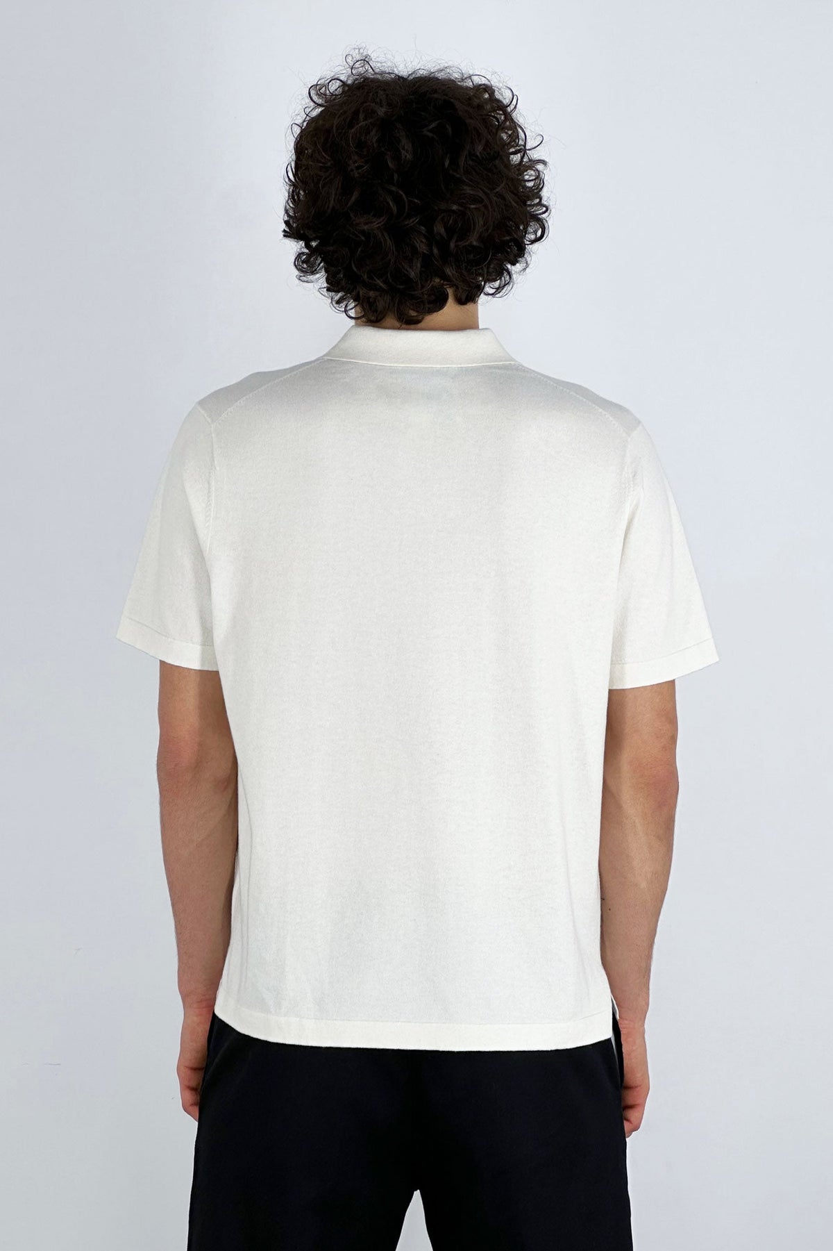 Polo Mezza Manica in Cotone Cashmere Avorio