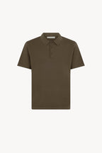 Polo Mezza Manica in Cotone Cashmere Color Fango