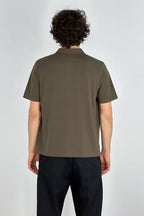 Polo Mezza Manica in Cotone Cashmere Color Fango