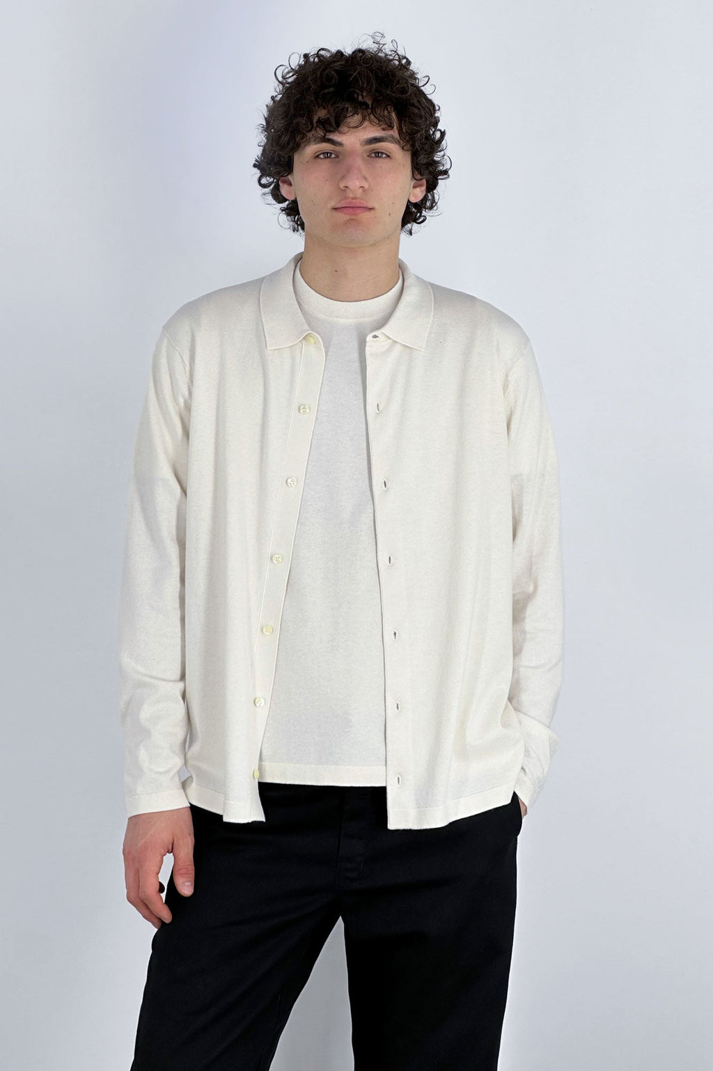 Camicia in Cotone Cashmere Avorio