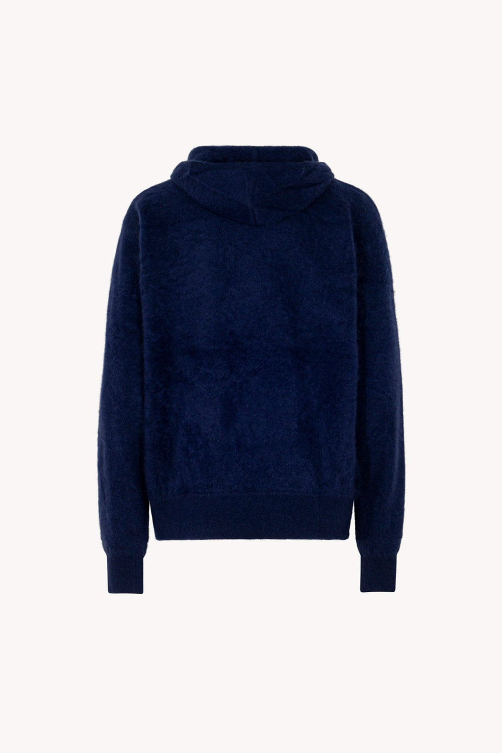 Felpa con Cappuccio Unisex in Puro Cashmere Spazzolato Marino